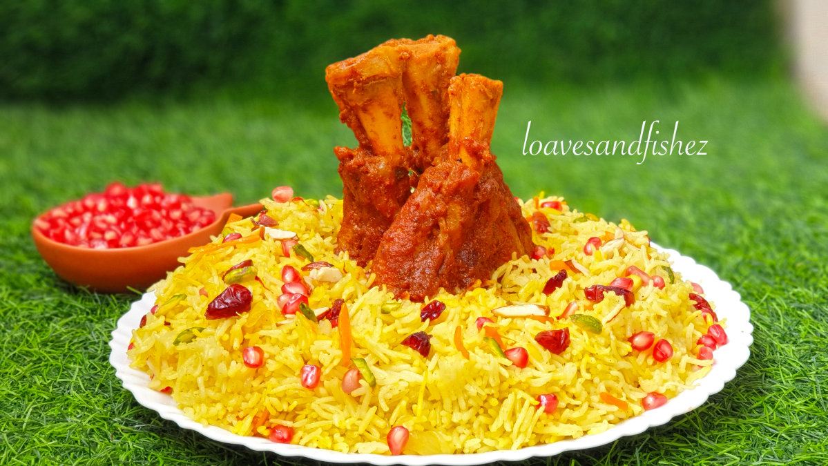 Saffron Jewelled Rice with Spicy Lamb&nbsp;Shanks